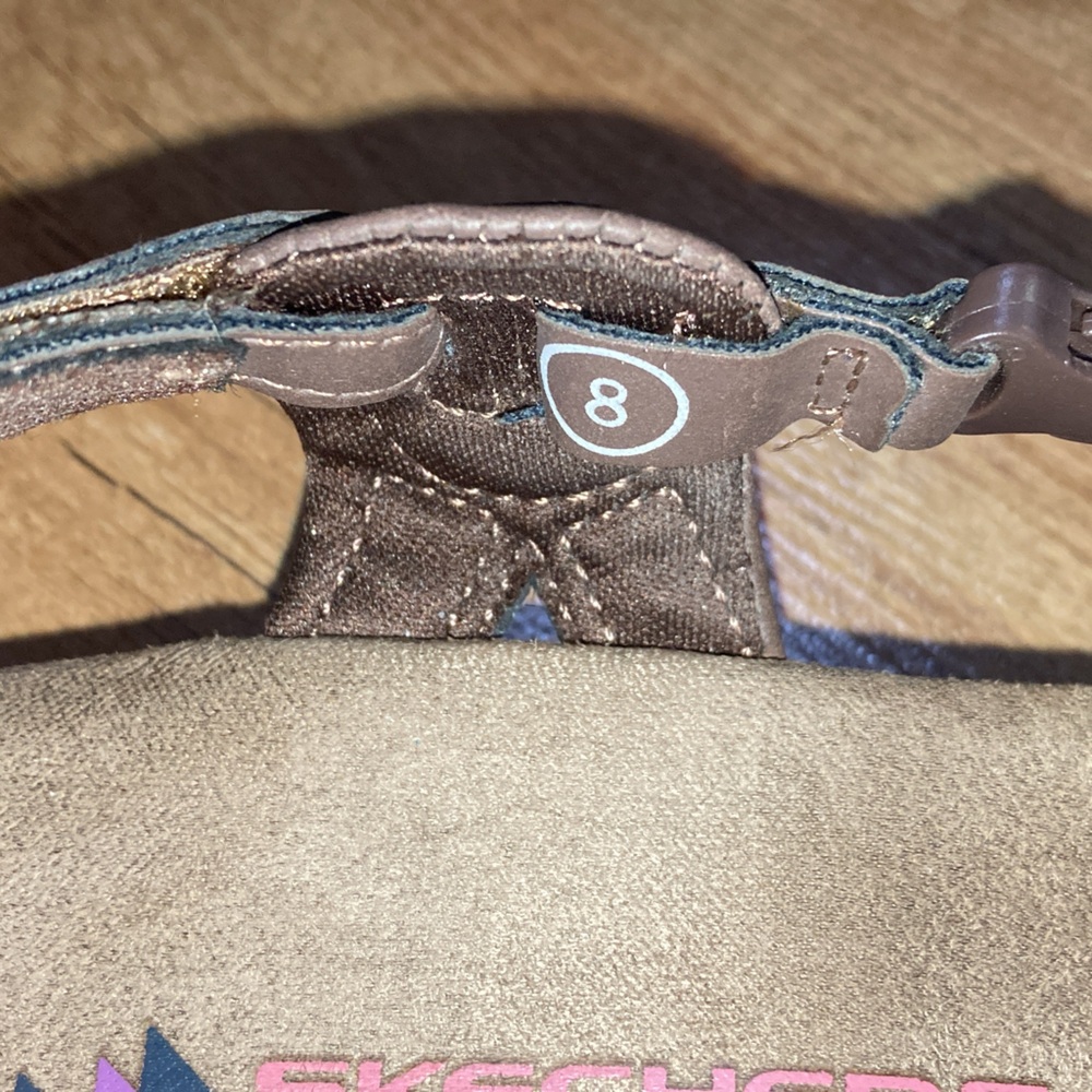 SKETCHERS women's Reggae Slim Vacay chocolate, purple and pink, size 8 Pre-Owned - Picture 8 of 8